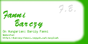 fanni barczy business card